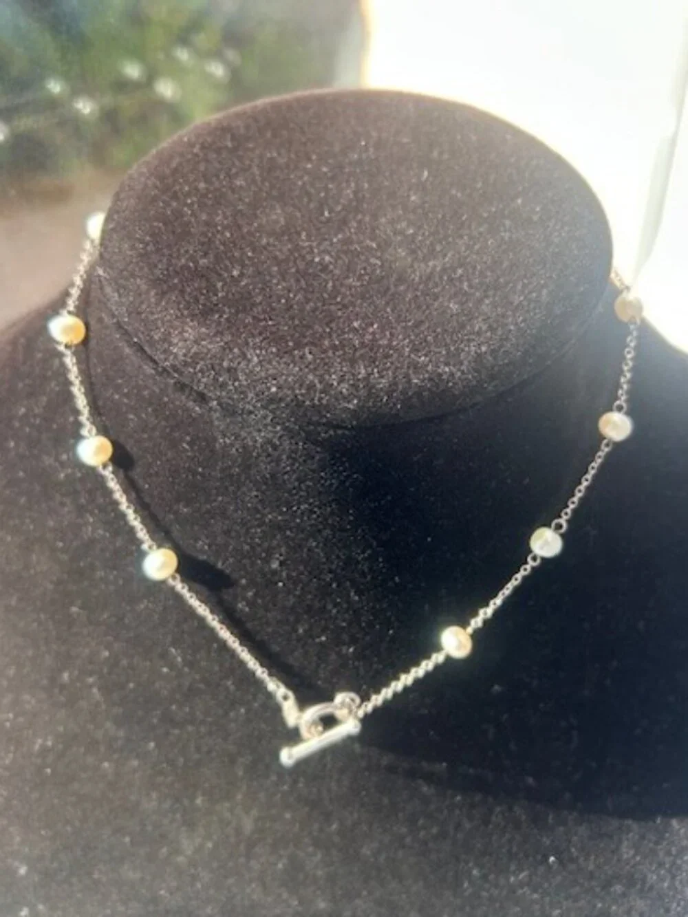 CAROLEE Sterling Silver Freshwater Pearl & Toggle Clasp NECKLACE_6